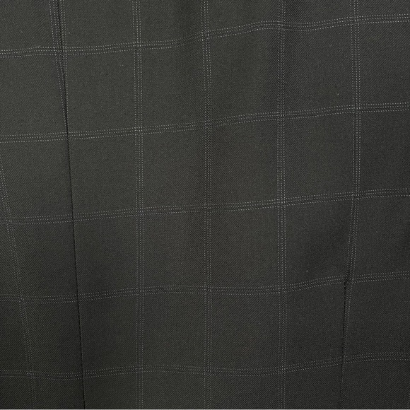 Banana Republic Blazer Womens 12 Black‎ Cropped Windowpane Lined 3/4 Sleeves - Picture 4 of 13